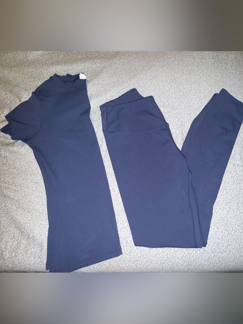 Women’s Navy Blue Stretch Leggings and Top Set